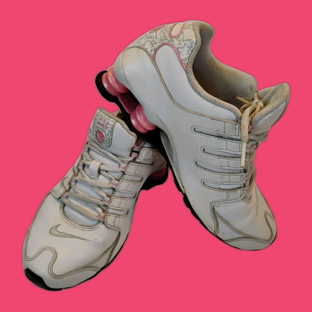 Nike Shox Jetstream Sneakers #314561-100 White Pink Womens Size US 7.5 UK 5